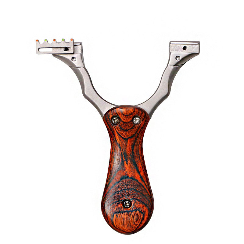 Outdoor toys carry flat skin bag slingshot stainless steel free-banding folding bow with aiming