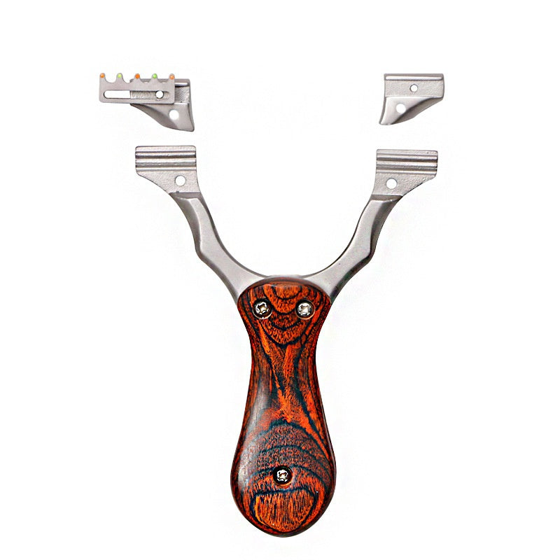 Outdoor toys carry flat skin bag slingshot stainless steel free-banding folding bow with aiming