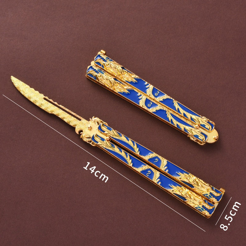 Folding Practice Knife Outdoor Novice Training Tool Counter-Strike Game Knife Giveaway Bladeless 8 Style c Alloy Butterfly Knife Douluo Butterfly 14CM Zin Scalpel Training Tool Not Bladed Golden Dragon Assassin Scalpel Full Alloy Toy Model