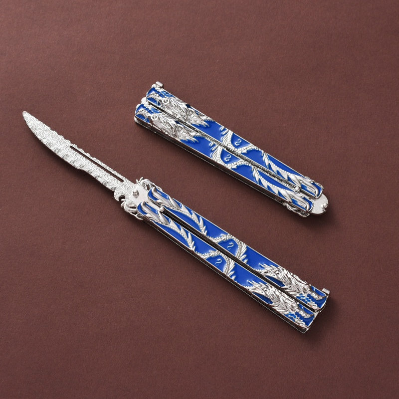 Folding Practice Knife Outdoor Novice Training Tool Counter-Strike Game Knife Giveaway Bladeless 8 Style c Alloy Butterfly Knife Douluo Butterfly 14CM Zin Scalpel Training Tool Not Bladed Golden Dragon Assassin Scalpel Full Alloy Toy Model