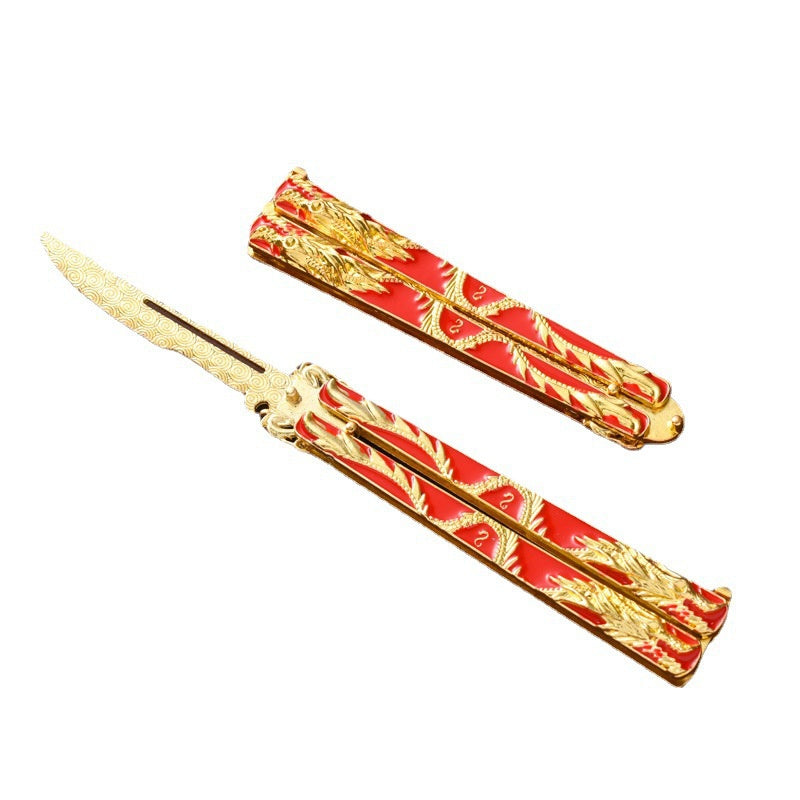 Folding Practice Knife Outdoor Novice Training Tool Counter-Strike Game Knife Giveaway Bladeless 8 Style c Alloy Butterfly Knife Douluo Butterfly 14CM Zin Scalpel Training Tool Not Bladed Golden Dragon Assassin Scalpel Full Alloy Toy Model
