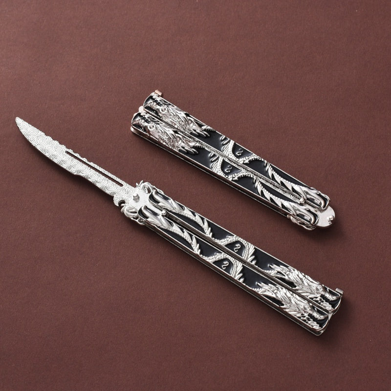 Folding Practice Knife Outdoor Novice Training Tool Counter-Strike Game Knife Giveaway Bladeless 8 Style c Alloy Butterfly Knife Douluo Butterfly 14CM Zin Scalpel Training Tool Not Bladed Golden Dragon Assassin Scalpel Full Alloy Toy Model