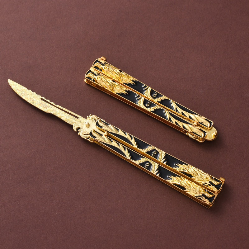 Folding Practice Knife Outdoor Novice Training Tool Counter-Strike Game Knife Giveaway Bladeless 8 Style c Alloy Butterfly Knife Douluo Butterfly 14CM Zin Scalpel Training Tool Not Bladed Golden Dragon Assassin Scalpel Full Alloy Toy Model