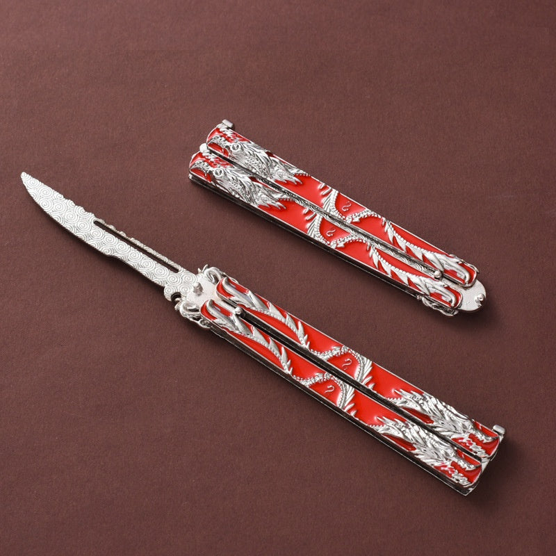 Folding Practice Knife Outdoor Novice Training Tool Counter-Strike Game Knife Giveaway Bladeless 8 Style c Alloy Butterfly Knife Douluo Butterfly 14CM Zin Scalpel Training Tool Not Bladed Golden Dragon Assassin Scalpel Full Alloy Toy Model