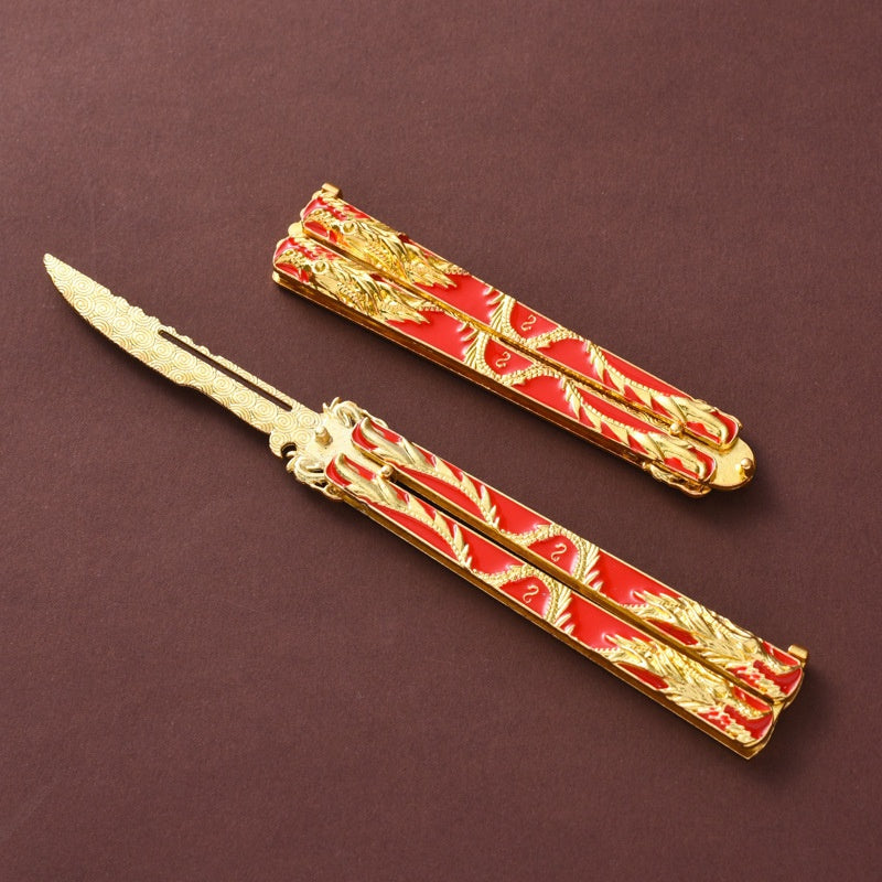 Folding Practice Knife Outdoor Novice Training Tool Counter-Strike Game Knife Giveaway Bladeless 8 Style c Alloy Butterfly Knife Douluo Butterfly 14CM Zin Scalpel Training Tool Not Bladed Golden Dragon Assassin Scalpel Full Alloy Toy Model