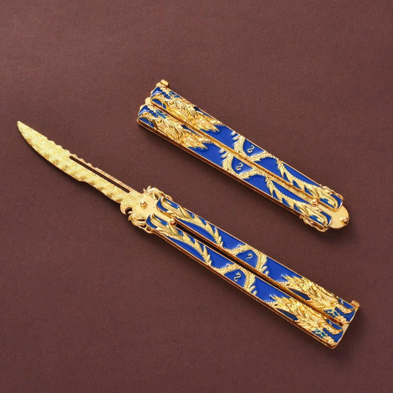 Folding Practice Knife Outdoor Novice Training Tool Counter-Strike Game Knife Giveaway Bladeless 8 Style c Alloy Butterfly Knife Douluo Butterfly 14CM Zin Scalpel Training Tool Not Bladed Golden Dragon Assassin Scalpel Full Alloy Toy Model