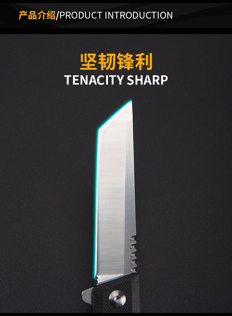 G10 survival knife straight for small knife folding knife D2 steel high hardness folding knife outdoor camping anti-body knife