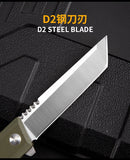 G10 survival knife straight for small knife folding knife D2 steel high hardness folding knife outdoor camping anti-body knife