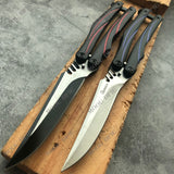 Outdoor Camping Hunting Knife Full Metal Practice Knife Combat Essential Self Defense - Very Sharp Blade Survival Knife Tactical Butterfly Knife Training Knife