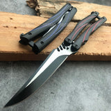 Outdoor Camping Hunting Knife Full Metal Practice Knife Combat Essential Self Defense - Very Sharp Blade Survival Knife Tactical Butterfly Knife Training Knife