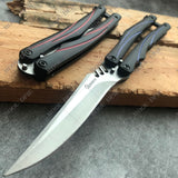 Outdoor Camping Hunting Knife Full Metal Practice Knife Combat Essential Self Defense - Very Sharp Blade Survival Knife Tactical Butterfly Knife Training Knife