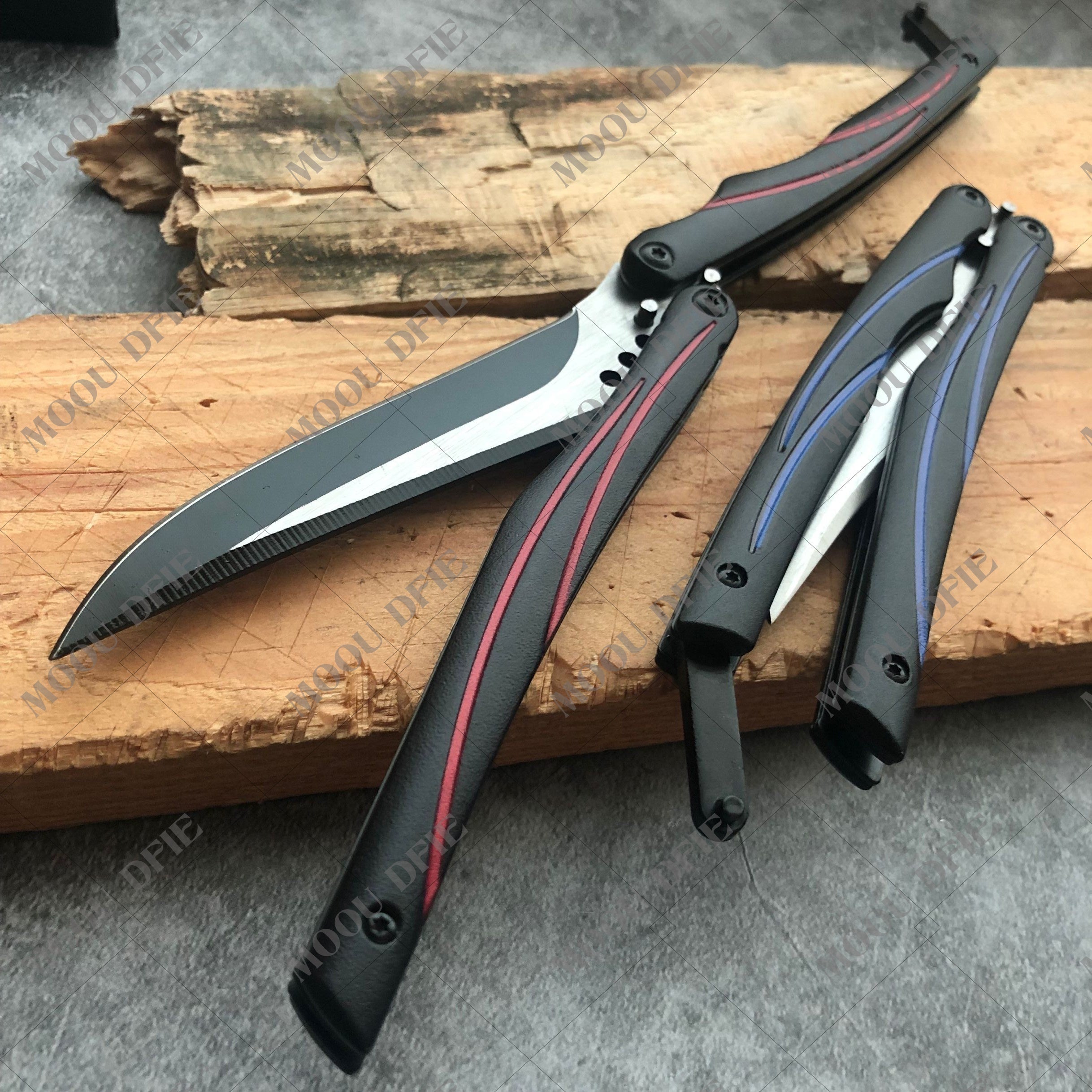 Outdoor Camping Hunting Knife Full Metal Practice Knife Combat Essential Self Defense - Very Sharp Blade Survival Knife Tactical Butterfly Knife Training Knife