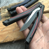 Outdoor Camping Hunting Knife Full Metal Practice Knife Combat Essential Self Defense - Very Sharp Blade Survival Knife Tactical Butterfly Knife Training Knife