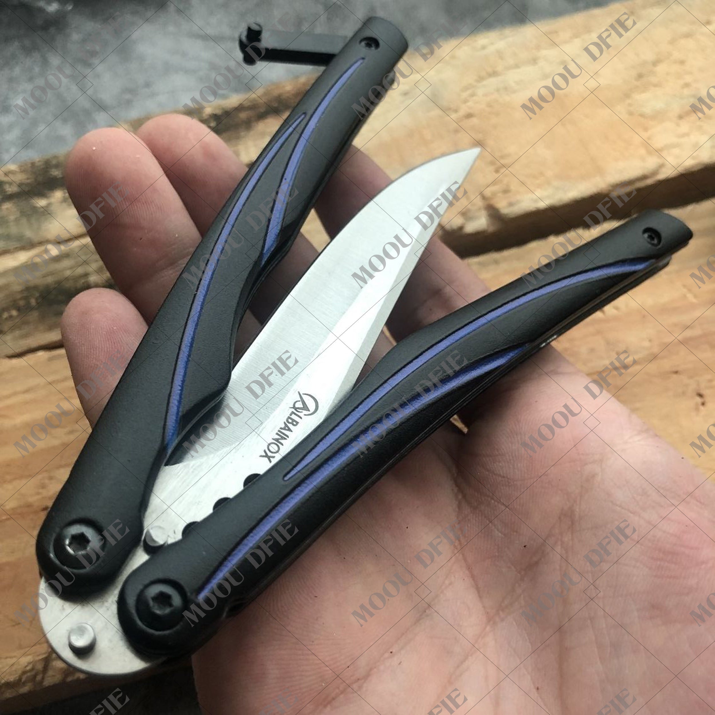 Outdoor Camping Hunting Knife Full Metal Practice Knife Combat Essential Self Defense - Very Sharp Blade Survival Knife Tactical Butterfly Knife Training Knife