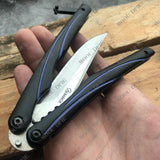 Outdoor Camping Hunting Knife Full Metal Practice Knife Combat Essential Self Defense - Very Sharp Blade Survival Knife Tactical Butterfly Knife Training Knife
