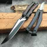Outdoor Camping Hunting Knife Full Metal Practice Knife Combat Essential Self Defense - Very Sharp Blade Survival Knife Tactical Butterfly Knife Training Knife