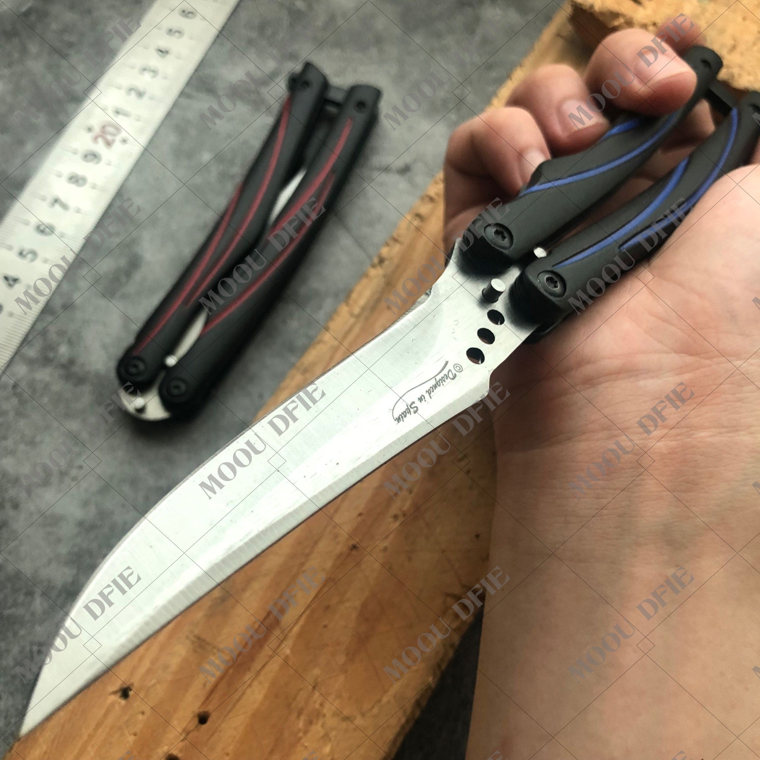 Outdoor Camping Hunting Knife Full Metal Practice Knife Combat Essential Self Defense - Very Sharp Blade Survival Knife Tactical Butterfly Knife Training Knife