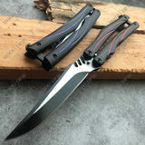 Outdoor Camping Hunting Knife Full Metal Practice Knife Combat Essential Self Defense - Very Sharp Blade Survival Knife Tactical Butterfly Knife Training Knife