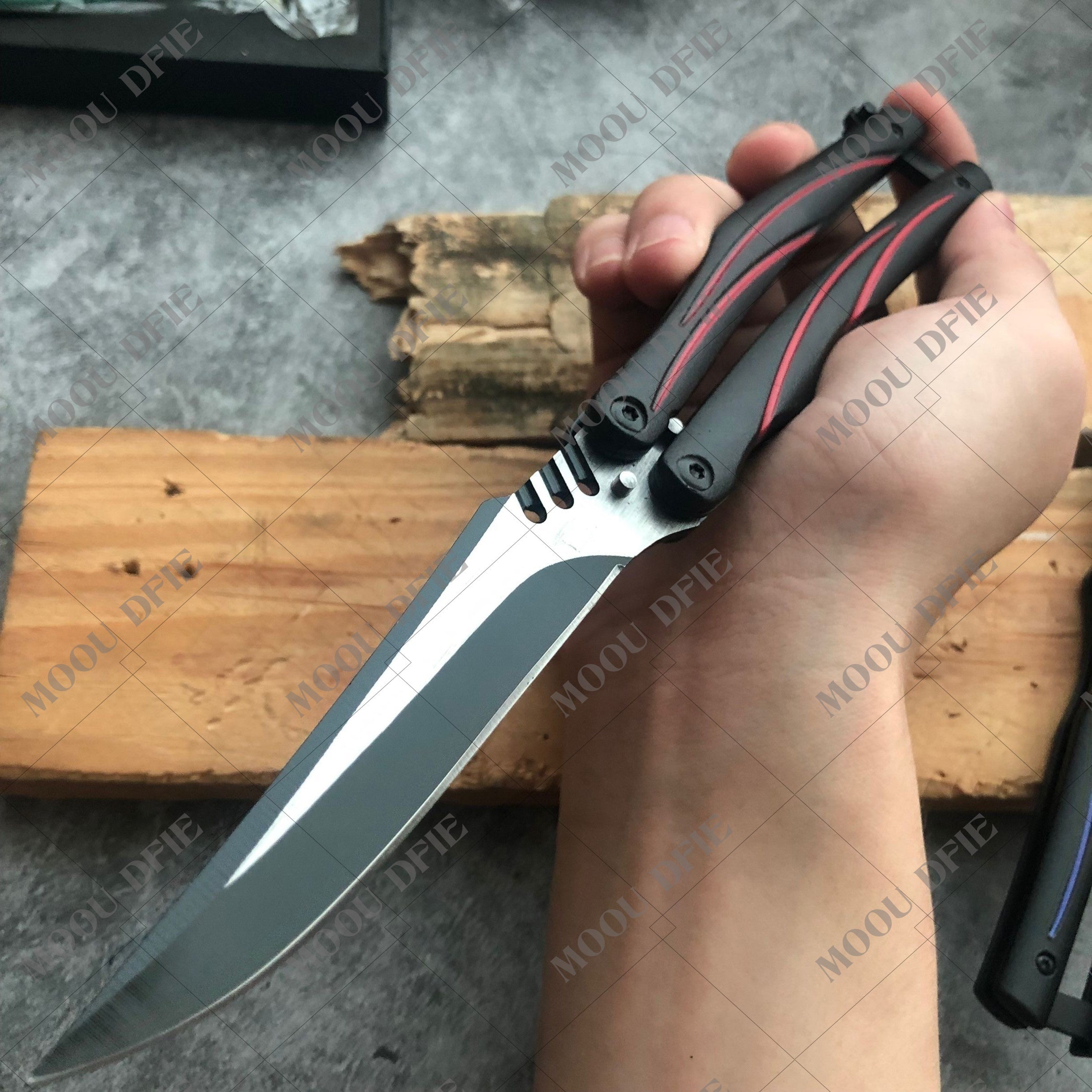 Outdoor Camping Hunting Knife Full Metal Practice Knife Combat Essential Self Defense - Very Sharp Blade Survival Knife Tactical Butterfly Knife Training Knife