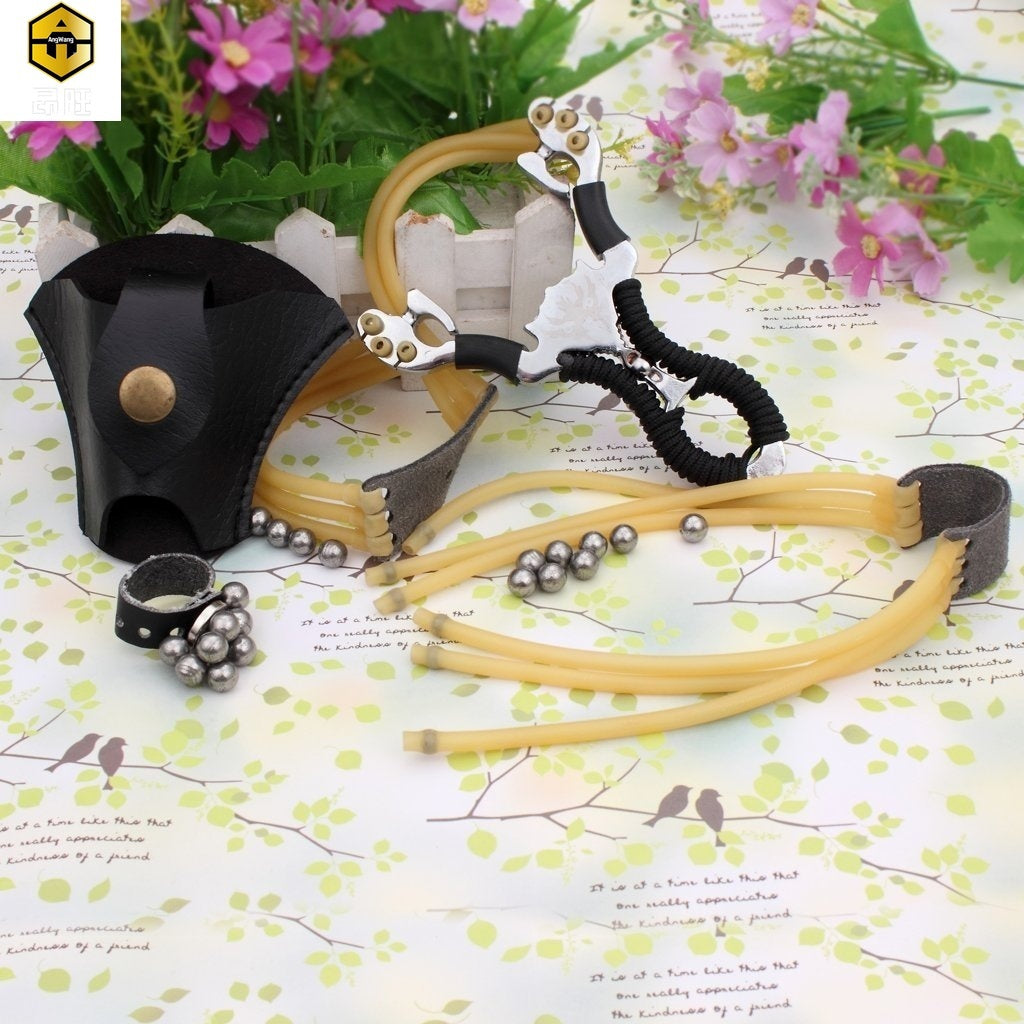 Professional Stainless Steel Slingshot Set Outdoor Hunting Catapult Powerful Slingshot Bow