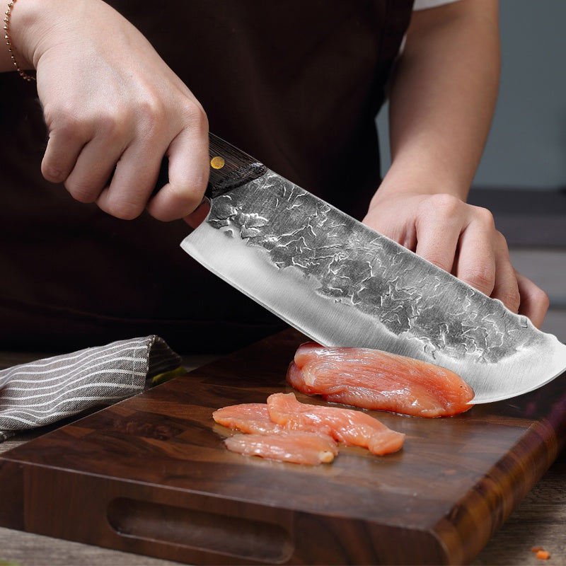 Hand Forged Stainless Steel Wooden Handle Bone Knife Cooking Tools Meat Cleaver Meat Cleaver Kitchen Chef Slicer