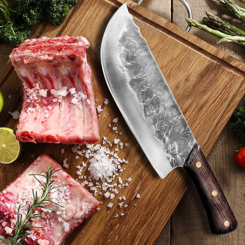 Hand Forged Stainless Steel Wooden Handle Bone Knife Cooking Tools Meat Cleaver Meat Cleaver Kitchen Chef Slicer