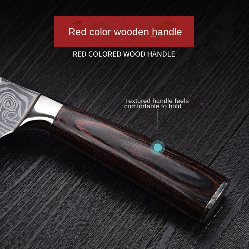 Stainless steel side dishes cut household sharp meat slicer knife cut fruits and vegetables knife Damascus pattern