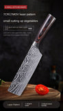 Stainless steel side dishes cut household sharp meat slicer knife cut fruits and vegetables knife Damascus pattern