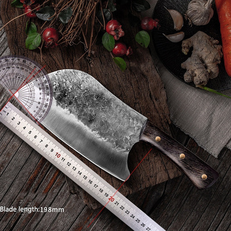 Chef's knife cleaver butcher knife forged stainless steel kitchen knife practical chicken slice meat butcher knife Damascus steel kitchen knife