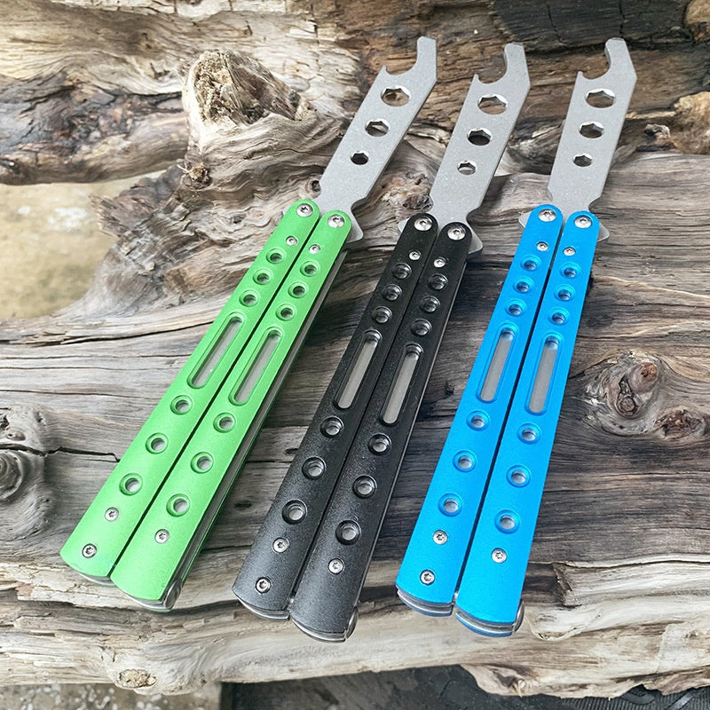 Ball bearing butterfly practice knife uncut butterfly swing knife outdoor folding knife play with small knife practice swing knife