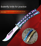 Butterfly Knife is not bladed, novice all-steel practice throwing knife, portable rotatable deformation cool tool