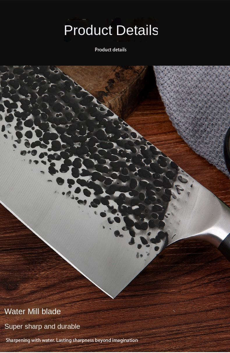 Stainless steel hammer pattern forging kitchen household sharp chopping dual-purpose kitchen knife chef slicing meat and bone cutting knife