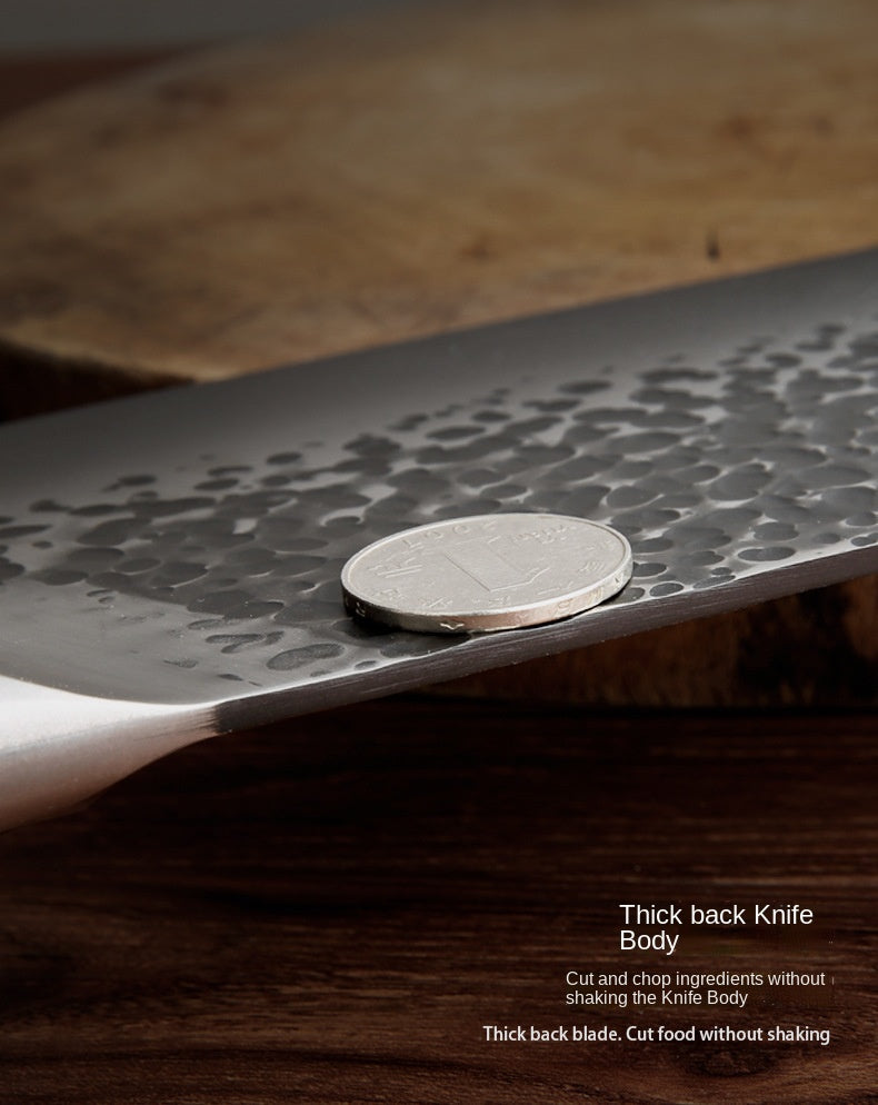 Stainless steel hammer pattern forging kitchen household sharp chopping dual-purpose kitchen knife chef slicing meat and bone cutting knife