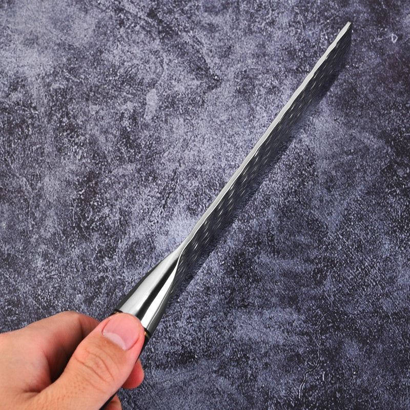 Hammered Slicing Knife Stainless Steel Chopping and Cutting Dual-purpose Kitchen Knife Mirror Light Kitchen Knife Black Color Wooden Flower Nail Lightweight Lady's Knife