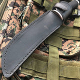 Fixed Blade Tactical Knife Hunting Knife Survival Gear Straight Knife Stainless Steel Combat Katana Camping Tool + Leather Sheath High Hardness 12.5 Inch
