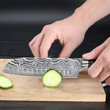 Sashimi knife cut sushi cooking knife sashimi knife Damascus grain steel belt separation hole