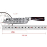 Sashimi knife cut sushi cooking knife sashimi knife Damascus grain steel belt separation hole