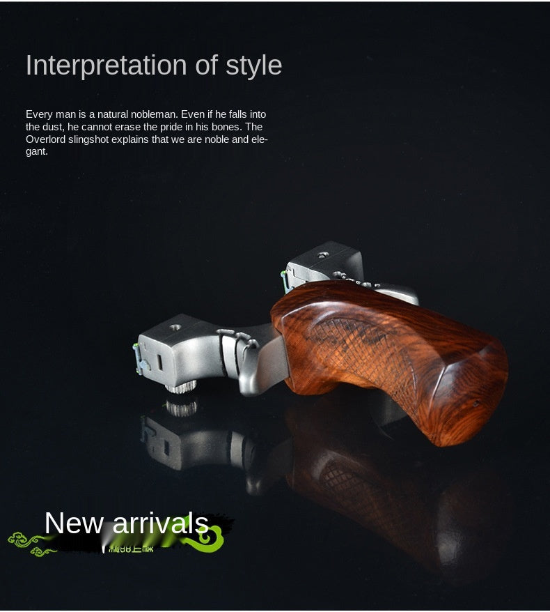 Solid wood high-precision free strapping stainless steel fast flattened leather slingshot high slingshot frame without rubber bands
