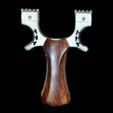 Solid wood high-precision free strapping stainless steel fast flattened leather slingshot high slingshot frame without rubber bands