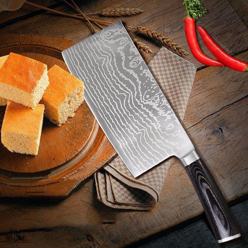 Stainless Steel Kitchen Knife Tools Cooking Knives Imitation Forged Butcher Knives Slaughter Boning Knives Chef Cleavers Boning Meat Knives
