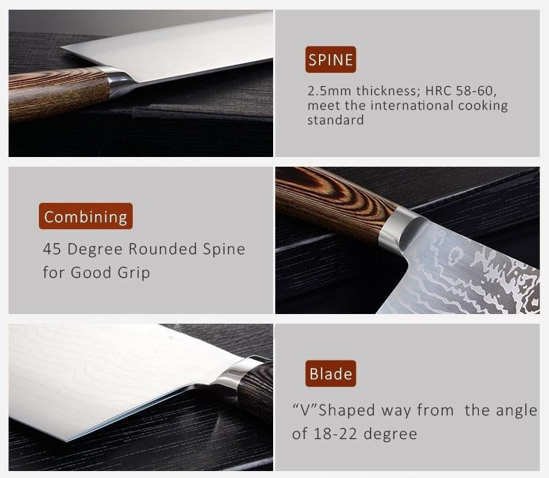 Stainless Steel Kitchen Knife Tools Cooking Knives Imitation Forged Butcher Knives Slaughter Boning Knives Chef Cleavers Boning Meat Knives