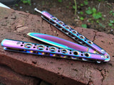 Color butterfly knife practice throwing tool knife training play props are not sharp and not sharp