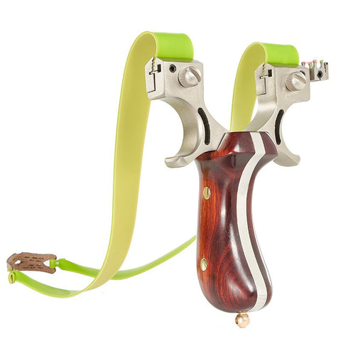 Huwairen cross-border exclusively for wolf slingshot laser aiming exquisite appearance stainless steel wooden slingshot with rubber band