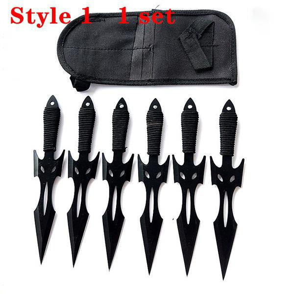4Style Outdoor protection dagger hand dart knife Outdoor small leggings hidden weapon heavy dart needle defense suit( a set of 6 PCS)