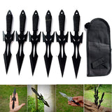 4Style Outdoor protection dagger hand dart knife Outdoor small leggings hidden weapon heavy dart needle defense suit( a set of 6 PCS)