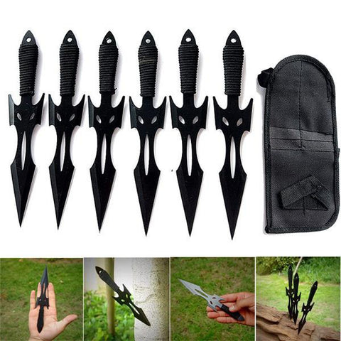 4Style Outdoor protection dagger hand dart knife Outdoor small leggings hidden weapon heavy dart needle defense suit( a set of 6 PCS)
