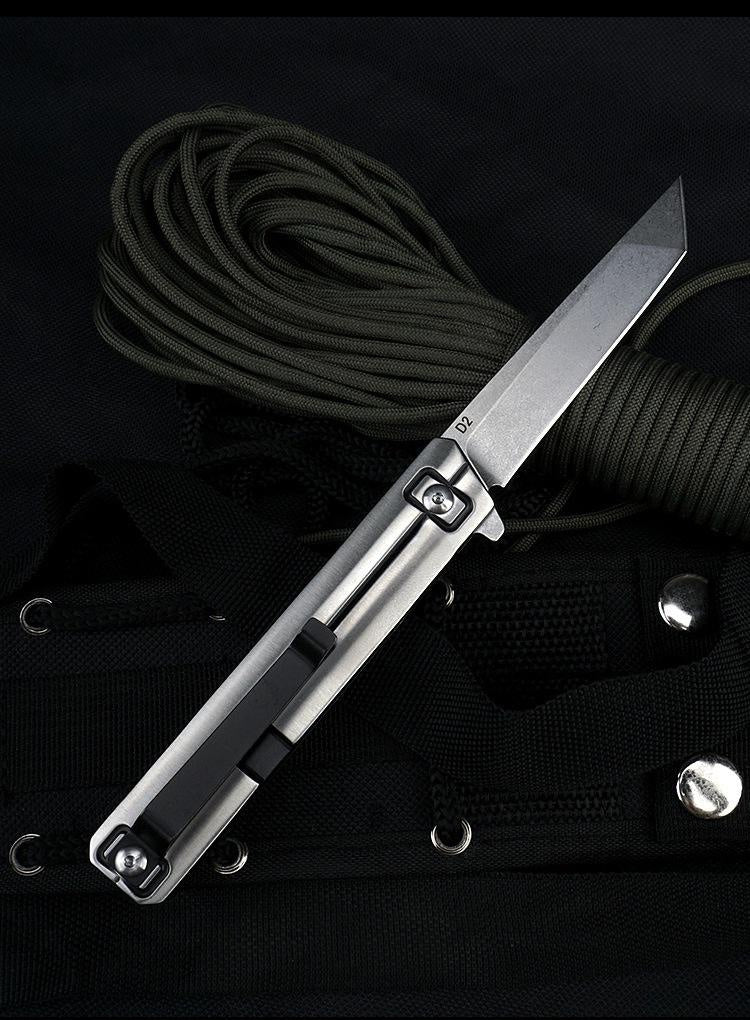 Manufacturers 1 generation folding knife D2 steel outdoor survival hardware knife supply spot cutter
