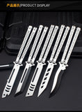 Factory Outlet Butterfly Practice Knife Decompression Training Knife Unedged Stainless Steel Game Knife Outdoor Tools