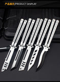 Factory Outlet Butterfly Practice Knife Decompression Training Knife Unedged Stainless Steel Game Knife Outdoor Tools