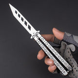 Factory Outlet Butterfly Practice Knife Decompression Training Knife Unedged Stainless Steel Game Knife Outdoor Tools
